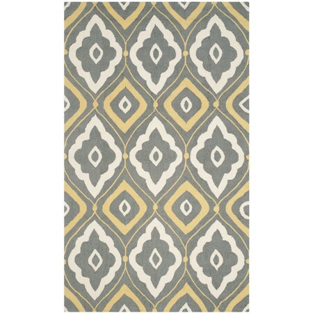 Safavieh Four Seasons Hand Hooked Runner Rug- Grey - Ivory- 2 ft. 3 in. x 8 ft. FRS235B-28